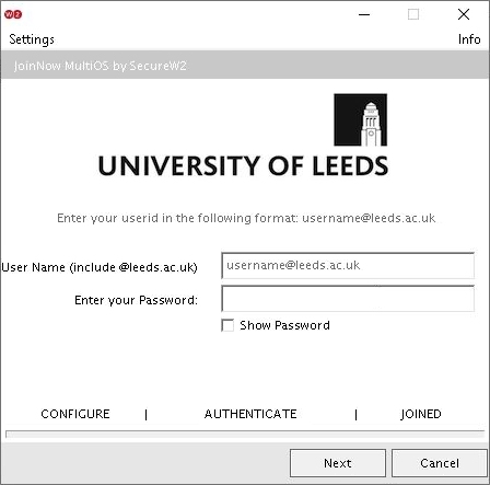 image showing login screen